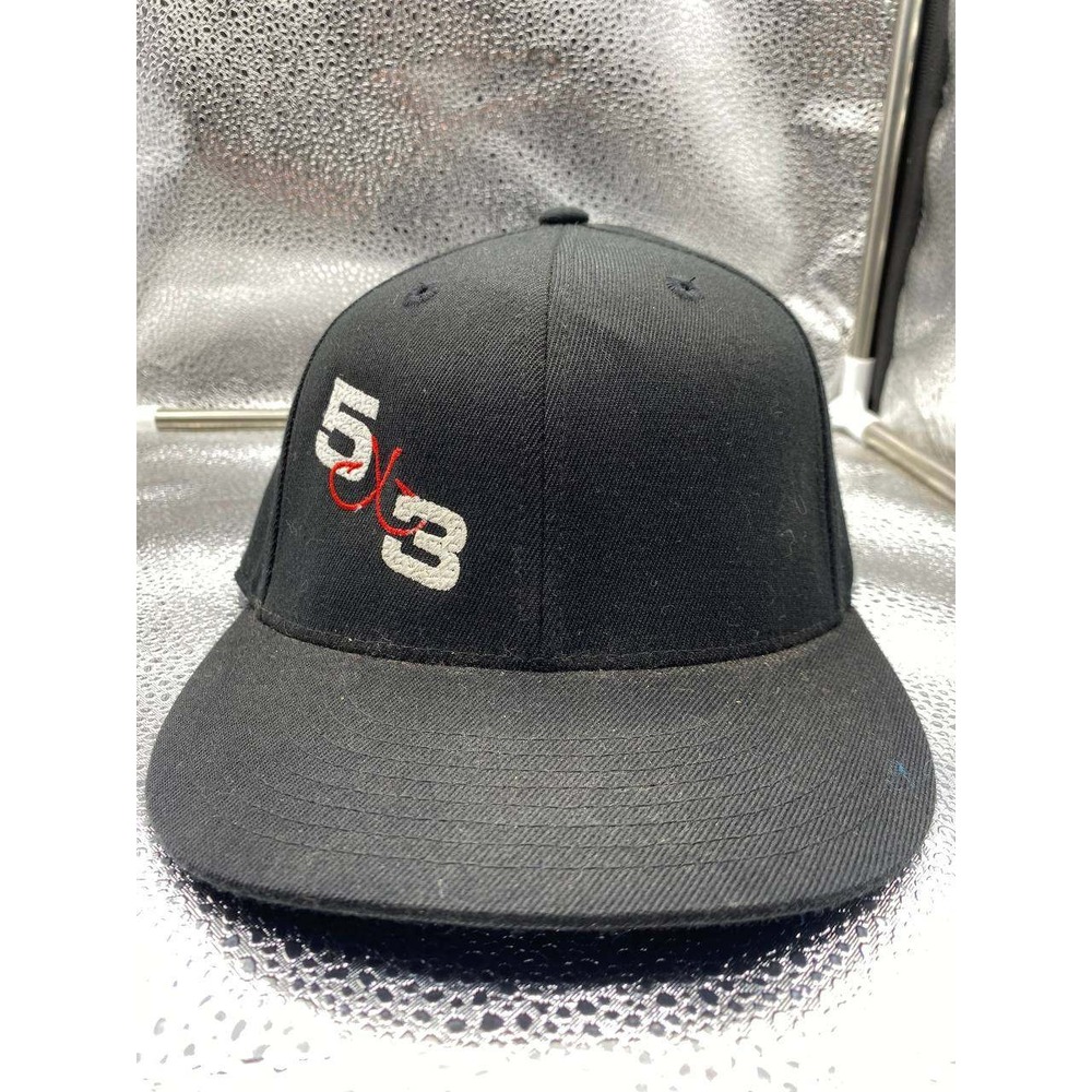 5/3 Fishing Hook No Excuses 210 Fitted by Flexfit Hat Mens 7 1/4 7 5/8 Black Cap